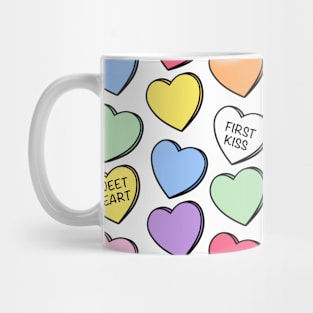 Love heart pattern with words Mug